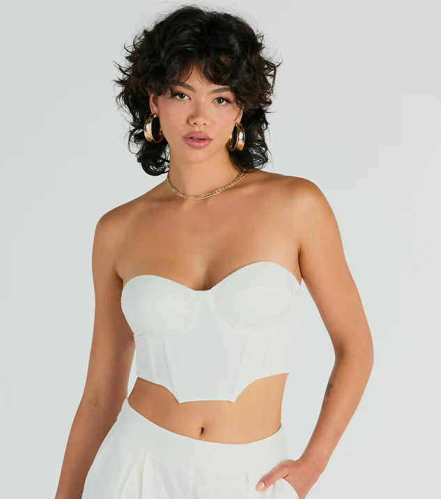 Trendy Treasure Strapless Linen Corset Top | Windsor Stores