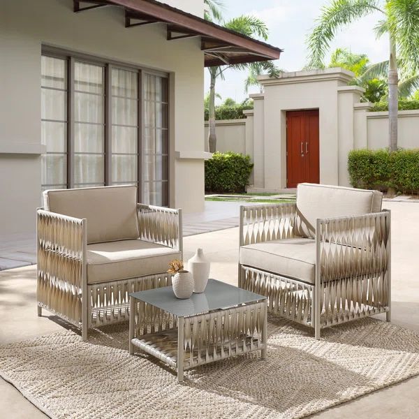 Coleharbor Wicker/Rattan 2 - Person Seating Group with Cushions | Wayfair North America