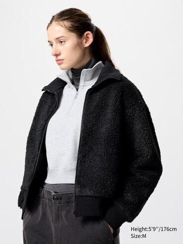 WOMEN'S OUTER FLEECE RIBBED FULL-ZIP JACKET | UNIQLO AU | Uniqlo Australia