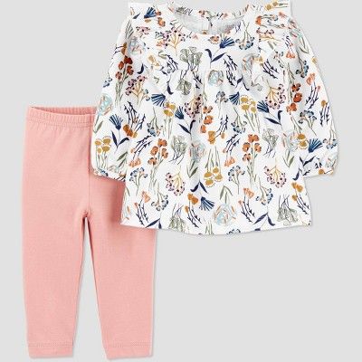 Baby Girls' Floral Top & Bottom Set - Just One You® made by carter's Pink/Off-White | Target