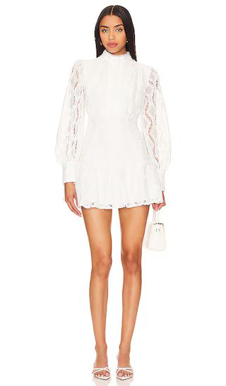 Remy Mini Dress in Ivory | Long Sleeve White Dress With Sleeves Long Sleeve Mini Dress With Sleeves | Revolve Clothing (Global)