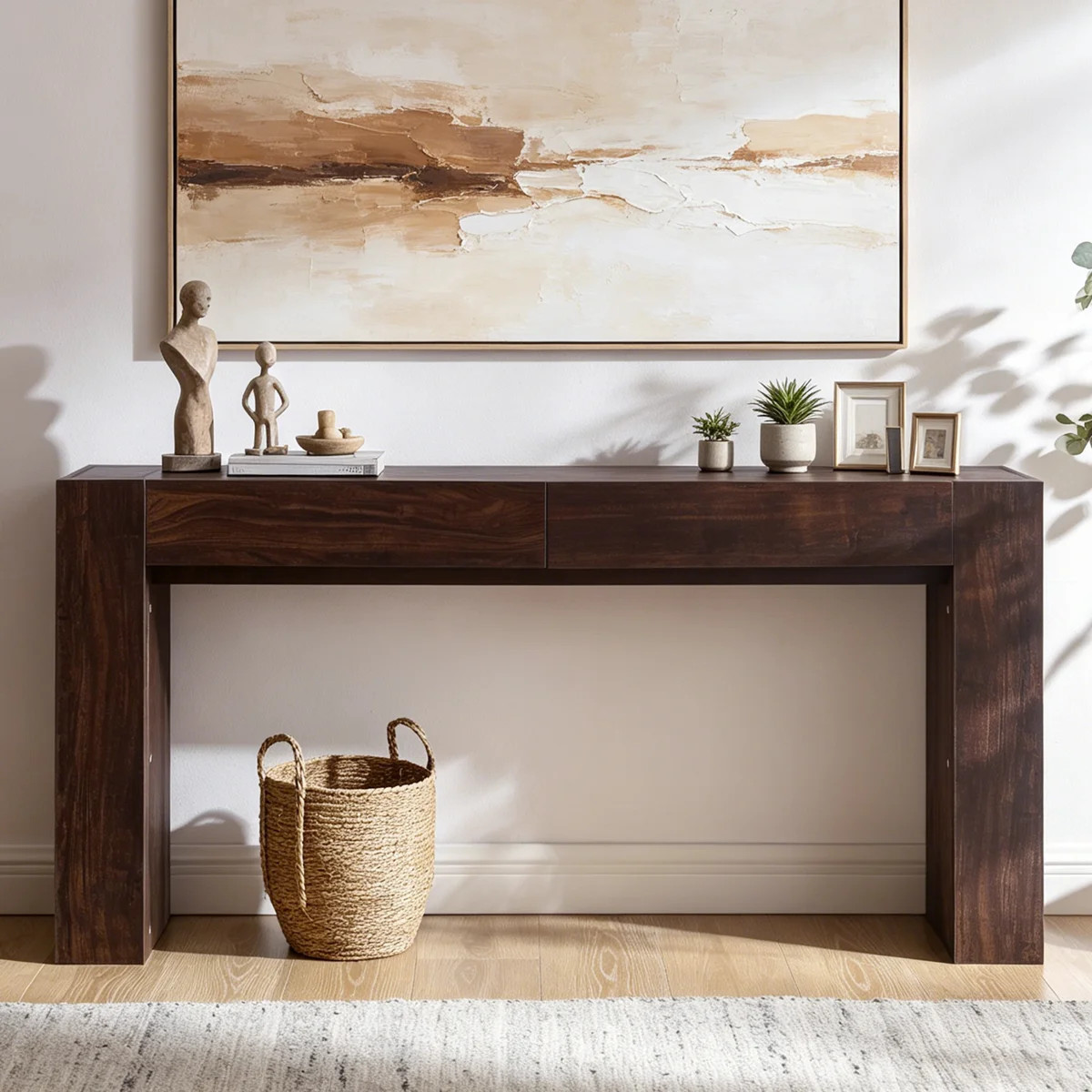 63-Inch Farmhouse Console Table - Rectangular Sofa Table Behind Couch, Entryway Table For Foyer, ... | Wayfair North America