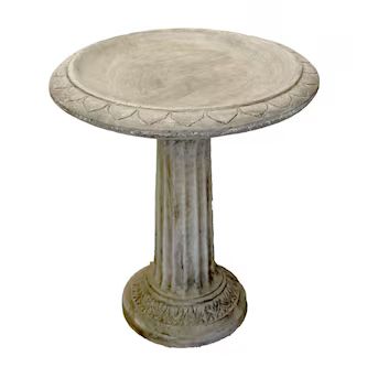 traditional column 27-in H Pre Aged Concrete Complete Birdbath Lowes.com | Lowe's