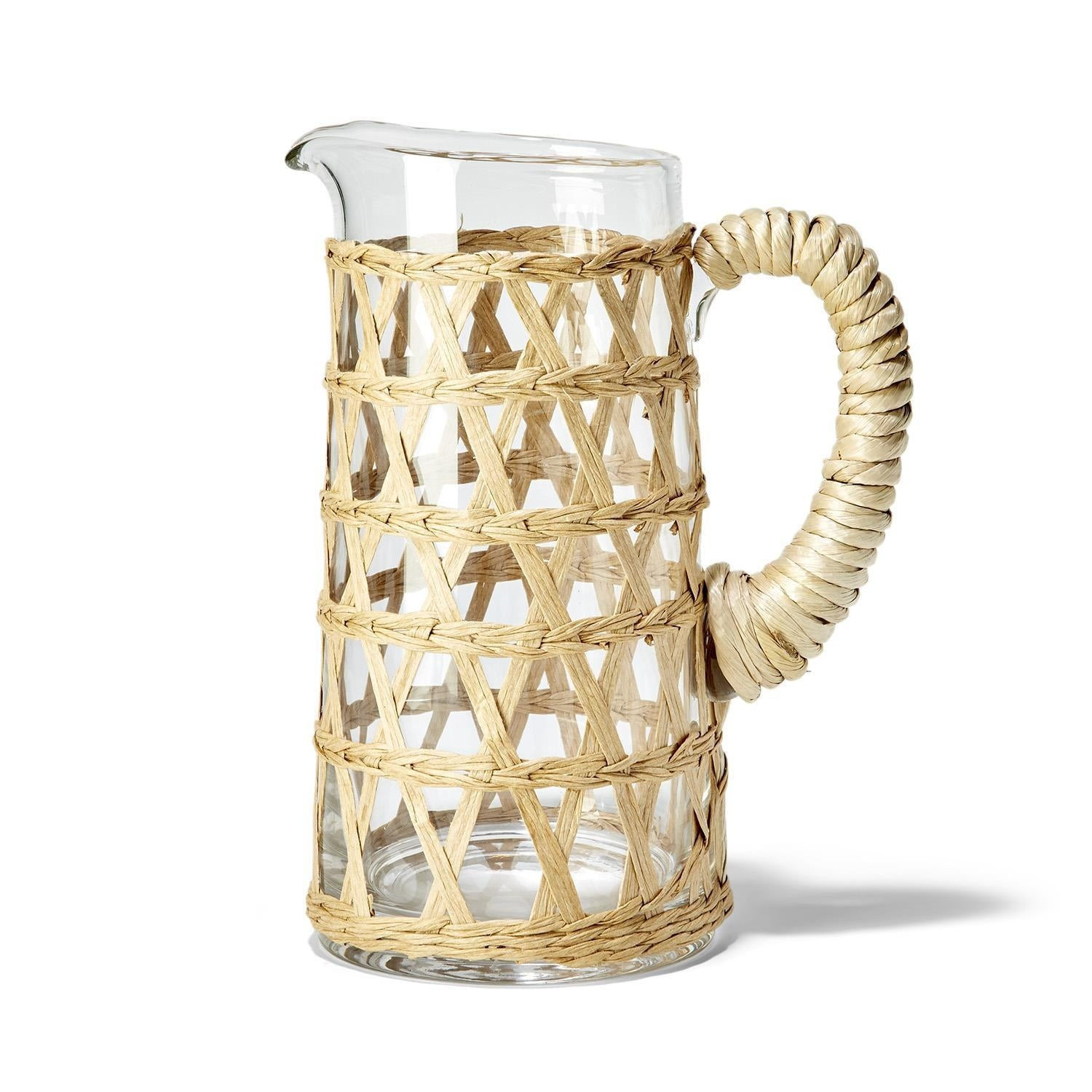 Island Chic Hand-Woven Lattice Pitcher | Burke Decor