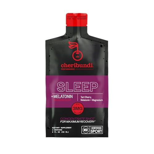 Cheribundi 100% Tart Cherry Juice Sleep Concentrate Grab & Go 2 Fluid Ounce Pouch for Maximum Recovery with 30 Tart Cherries 90 Calories, 0 Preservatives, Non-GMO 2 floz (Pack of 12) | Amazon (US)
