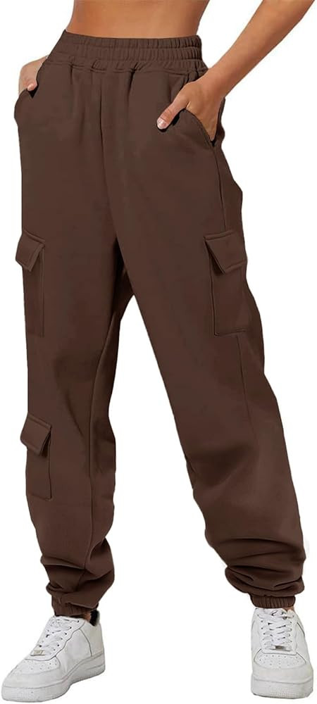 Aleumdr Womens Sweatpants Cargo Joggers Baggy Sweat Fall Pants Athletic Cotton Fleece Lined Casua... | Amazon (US)