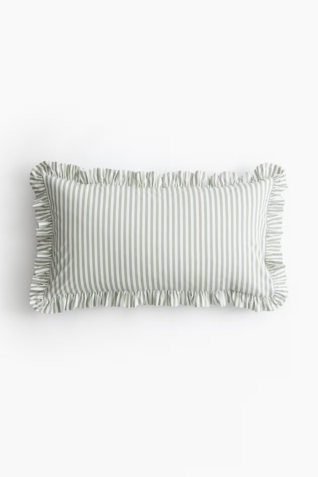 Frill-trimmed cotton cushion cover | H&M (US + CA)