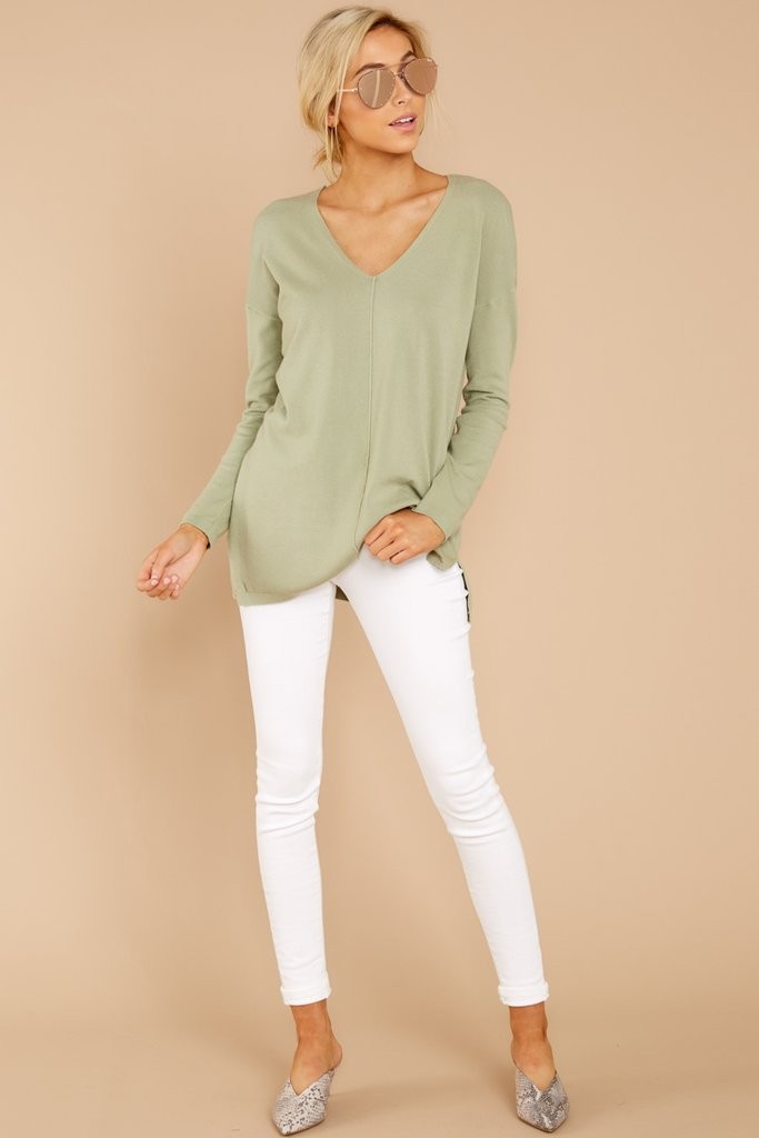 Give It A Rest Fern Green Sweater | Red Dress 