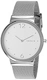 Skagen Women's Freja Quartz Analog Stainless Steel and Stainless Steel Mesh Watch, Color: Silver/Sil | Amazon (US)