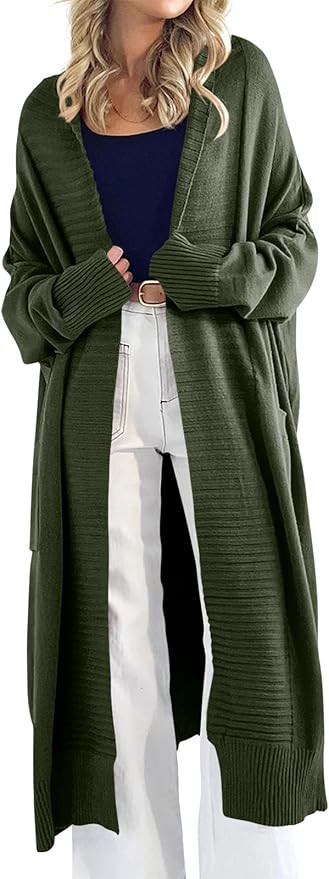 Danedvi Womens Long Cardigan Sweaters 2025 Fall Chunky Knit Oversized Slouchy Open Front Warm Coa... | Amazon (US)