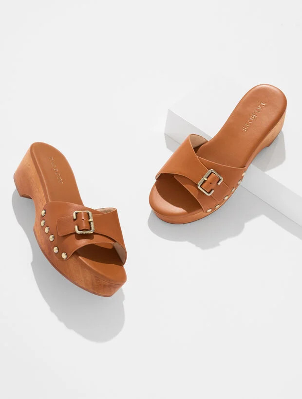 Winni Vachetta Wood Clog Sandals | Talbots