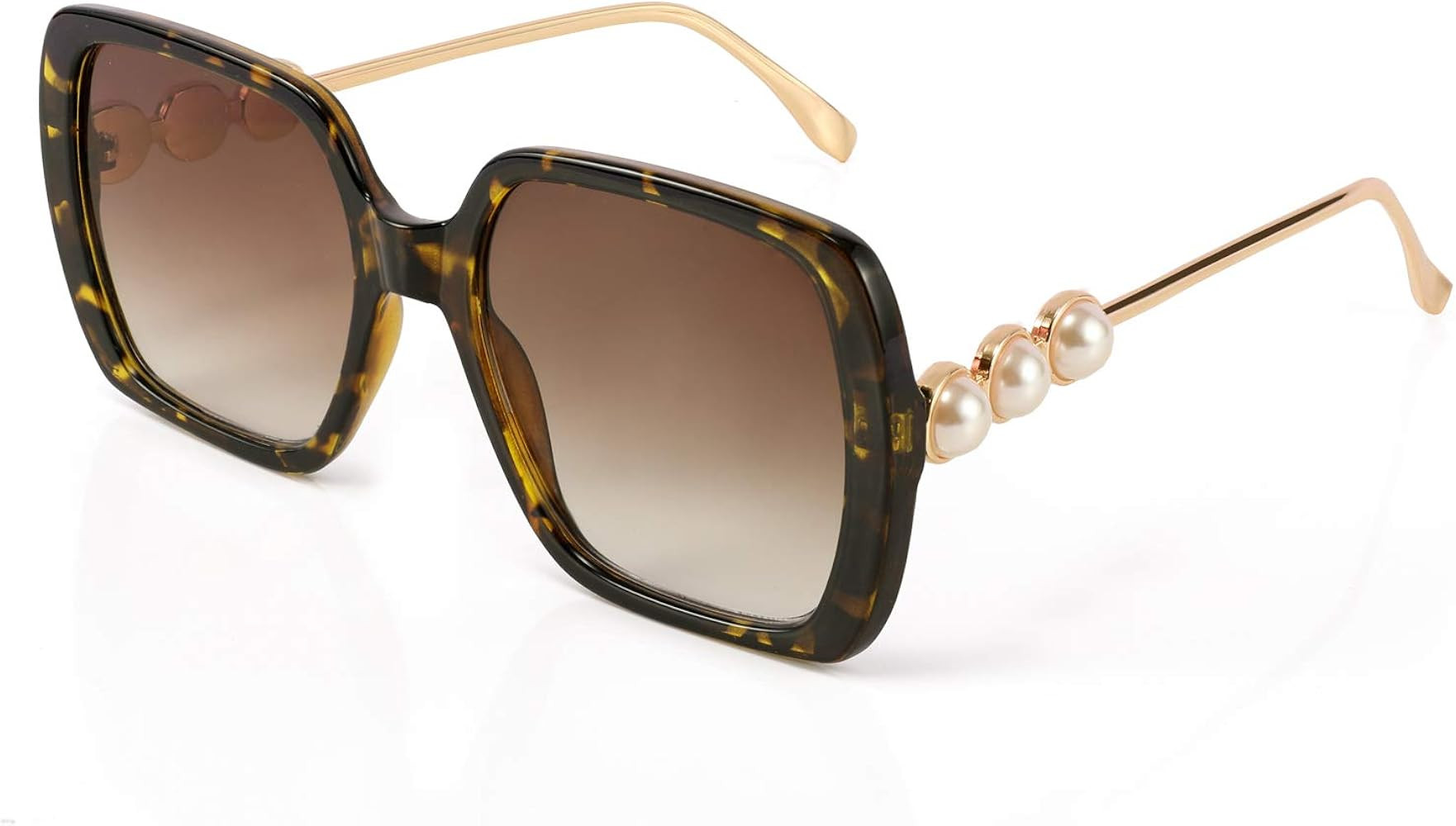 Karsaer Oversized Square Women Sunglasses Pearl Inlay Frame Fashion Eyewear for Women K7059 | Amazon (US)