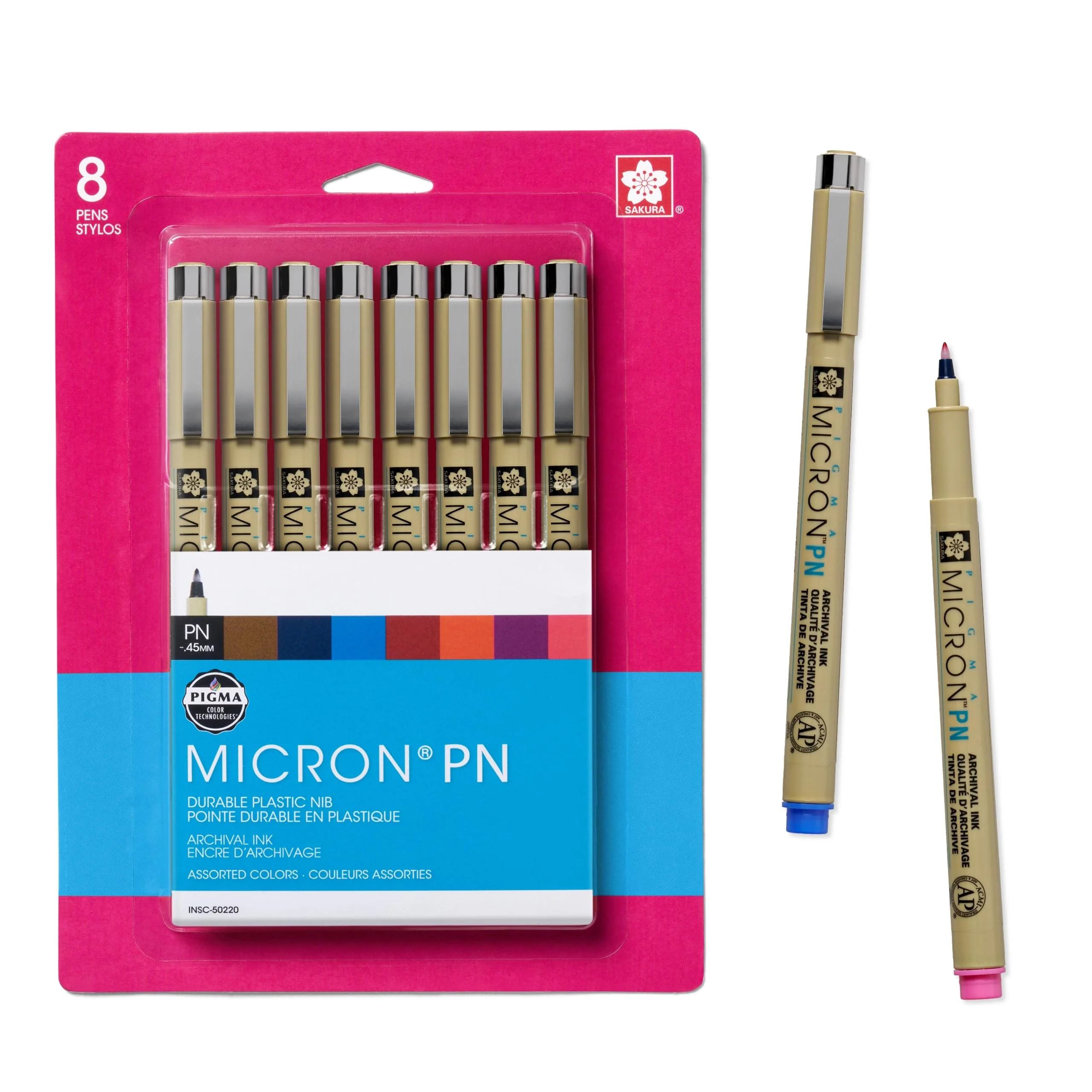 Sakura Pigma Micron PN Pen, Plastic NIB tip, Assorted Colors , 8 piece (50220) | Walmart (US)