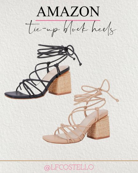 Tie-up, lace up block woven heels - amazon sandals 

#LTKstyletip #LTKshoecrush #LTKfindsunder50
