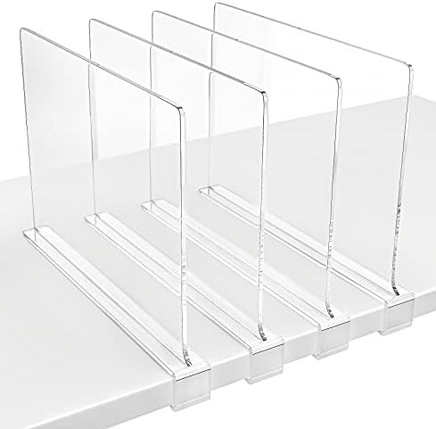 HBlife 4 Pack Shelf Dividers Closet Shelves for Wood Shelves Cabinets Bedroom Organization and Stora | Amazon (US)