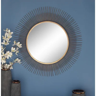Cicely Gold Metal Starburst Room Wall Mirror | Wayfair North America