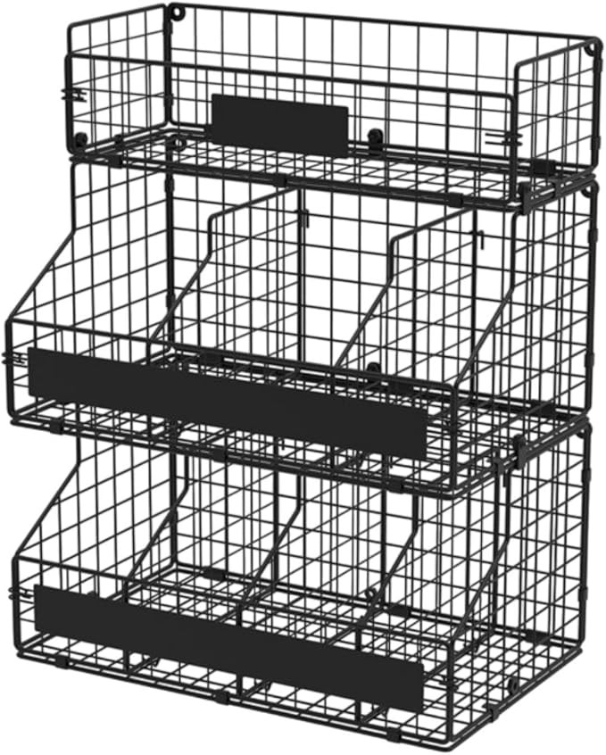 3 Tier Stackable Egg Rack Egg Organizer DIY Nameplate 15.7x9.6x20inch Multifunctional for Pantry ... | Amazon (US)