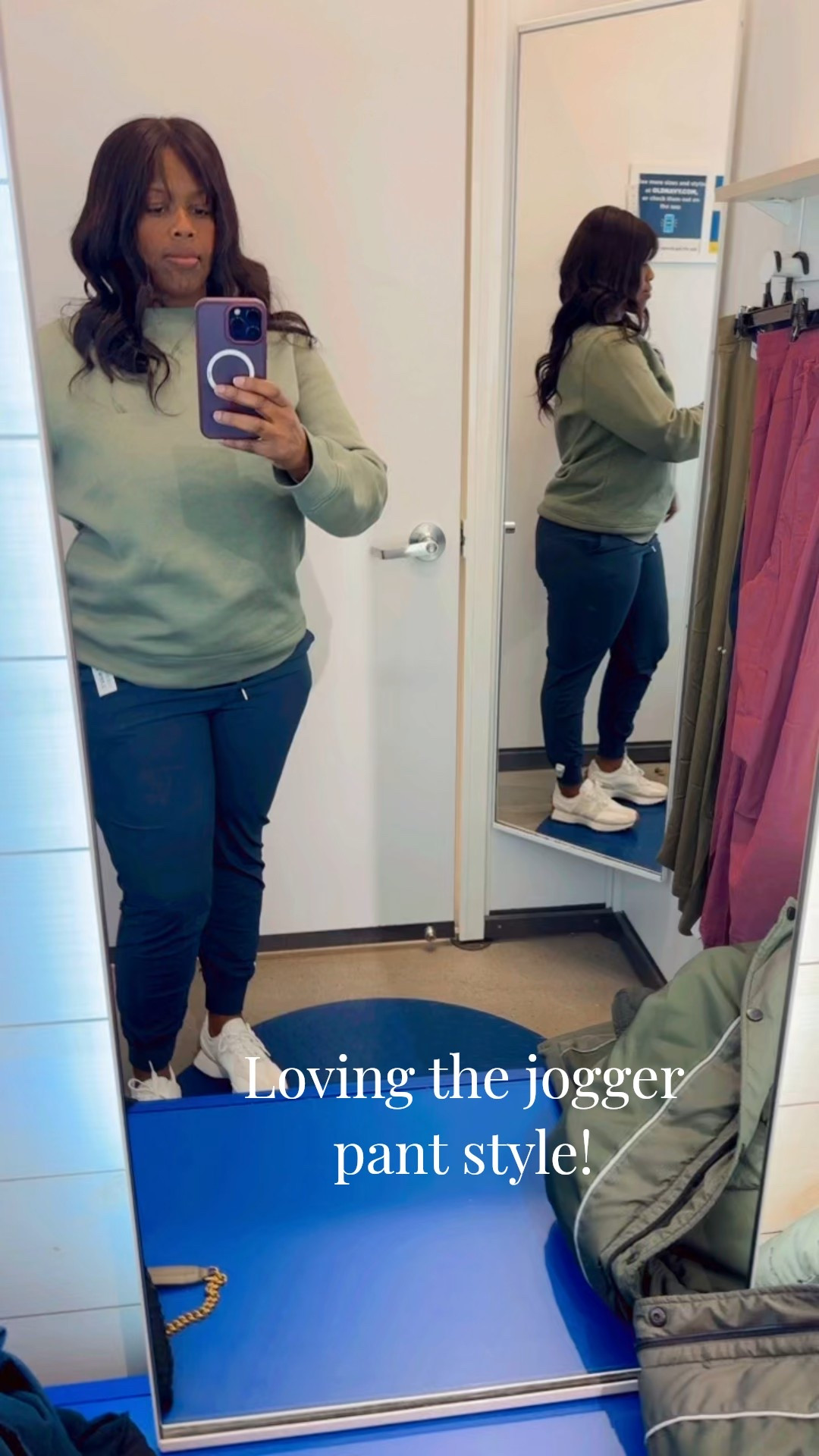 I’m loving the jogger pant style. So cute and can be styled in many ways. The blue pants are old navy (I’m wearing a medium) and the green are from Target (I’m wearing large)  

#LTKdayinmylife #LTKMidsize #LTKmomlife