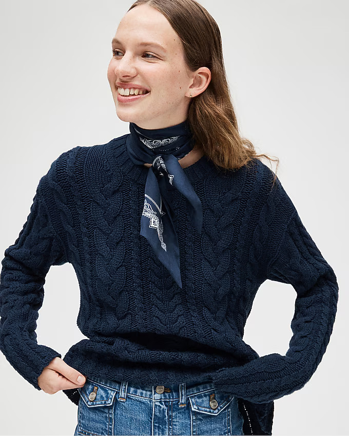 Cable-knit crewneck sweater | J. Crew US