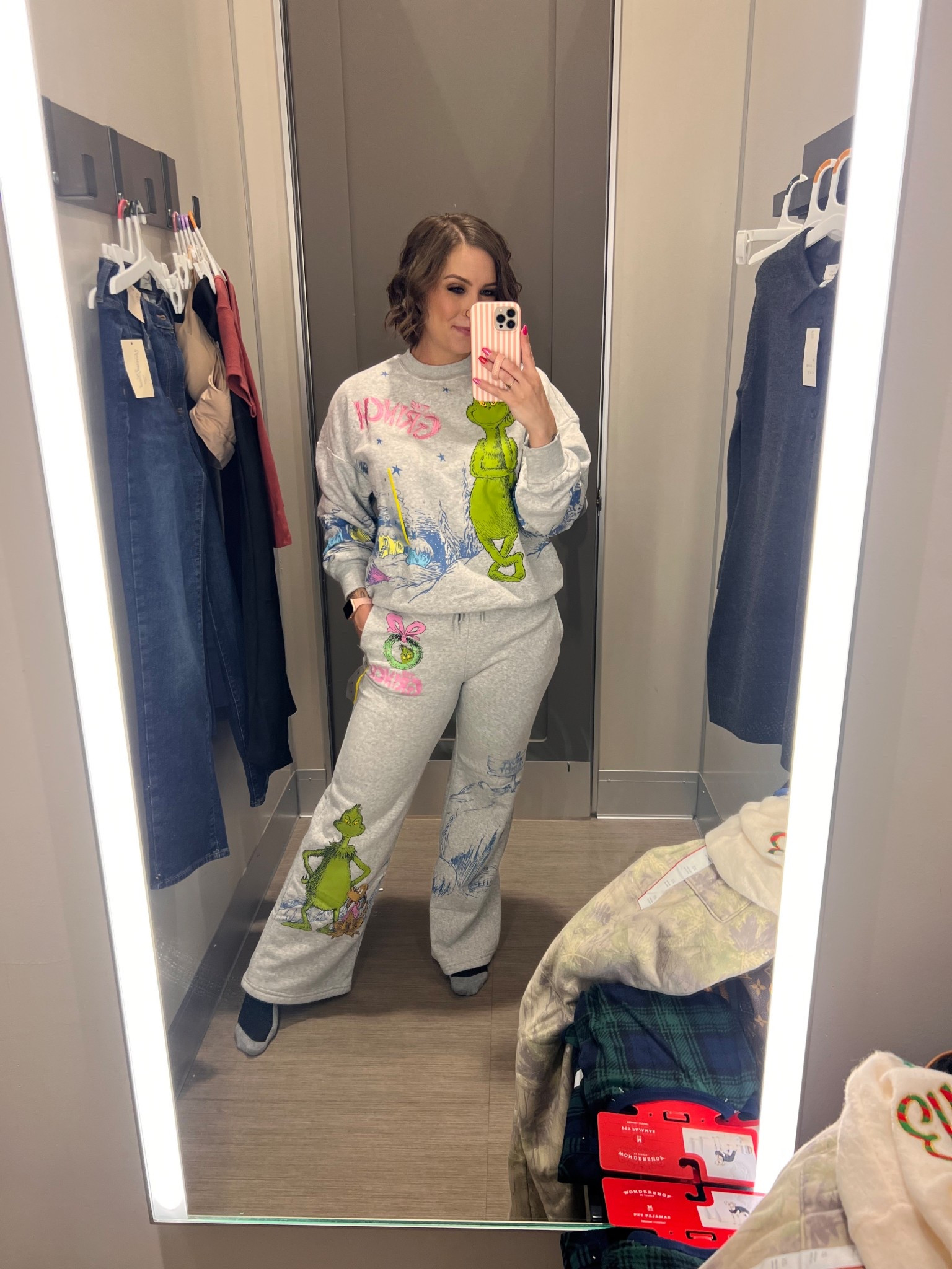 How dang cute is this grinch set?! I ended up getting the sweatshirt in a small. It’s a little oversized. I’m wearing a small in the pants but would get a medium. Tts for the pants. 

The grinch, how the grinch stole Christmas, Christmas, Christmas outfit, Christmas sweater, grinch sweatshirt, target finds, Alicia Bice, does it come in pink blog 

#LTKSaleAlert #LTKHoliday #LTKSeasonal