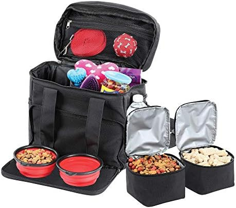 Bundaloo Dog Travel Bag Accessories Supplies Organizer 5-Piece Set with Shoulder Strap | 2 Lined ... | Amazon (US)