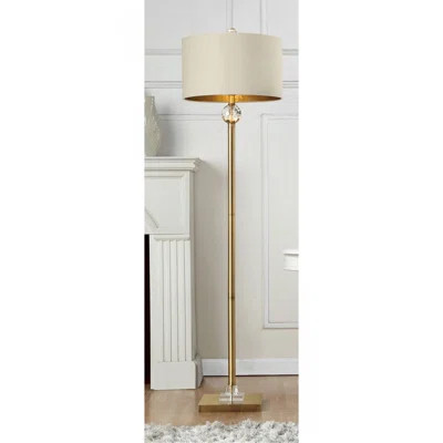 63.25-Inch Perspicio Solid Crystal Orb Gold Column Floor Lamp | Wayfair North America