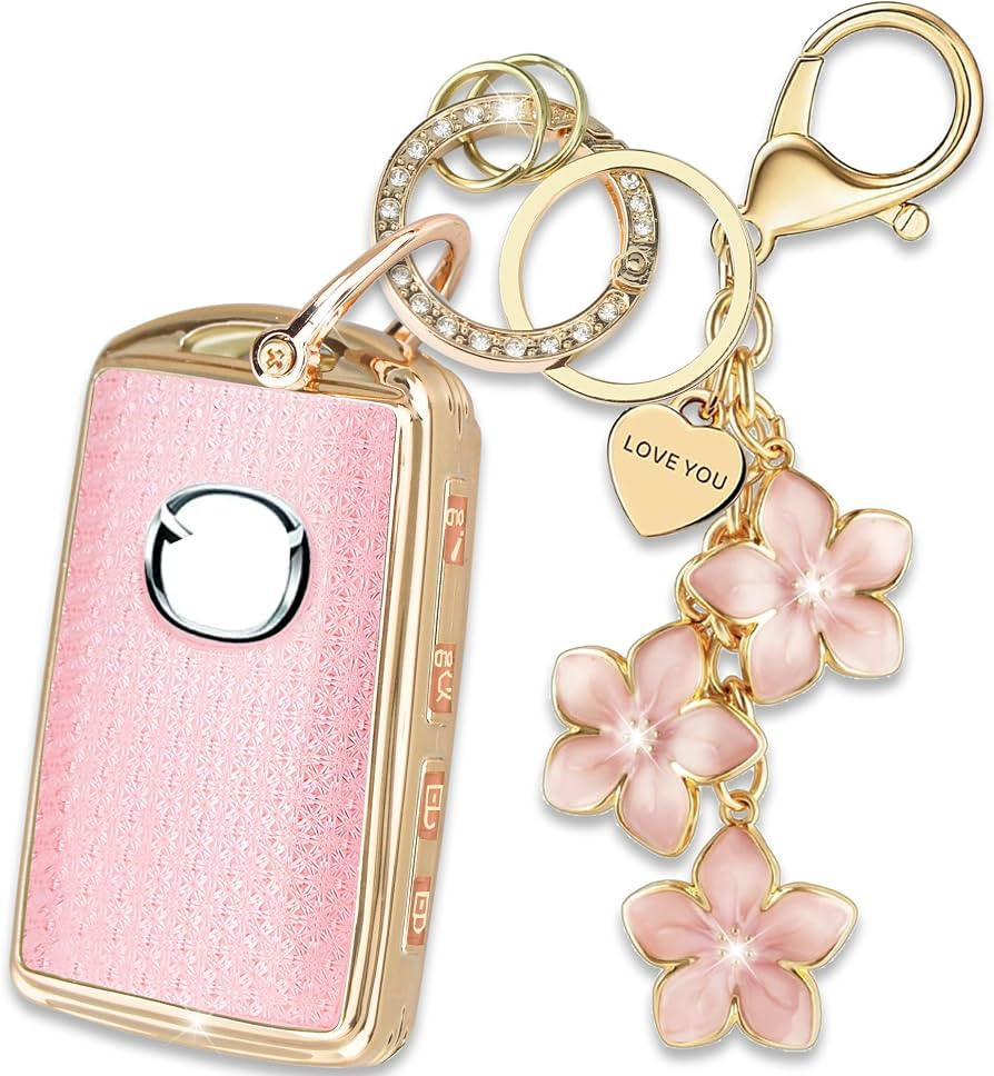 Pink TPU Key Fob Cover with Sakura Flower Keychain Compatible with Mazda 3 6 MX-5 Miata MX-30 CX-... | Amazon (US)