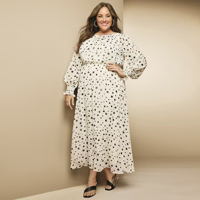 Long-Sleeve Smocked-Waist Maxi Dress | monroe+main