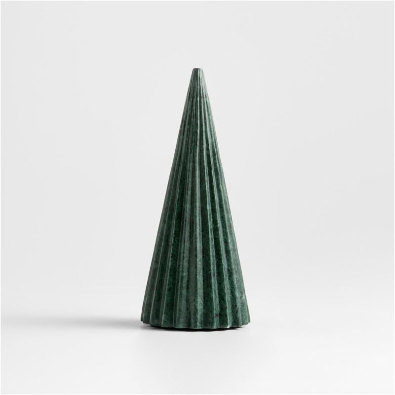 Fern Green Fluted Marble Holiday Tree Medium 8" | Crate & Barrel | Crate & Barrel