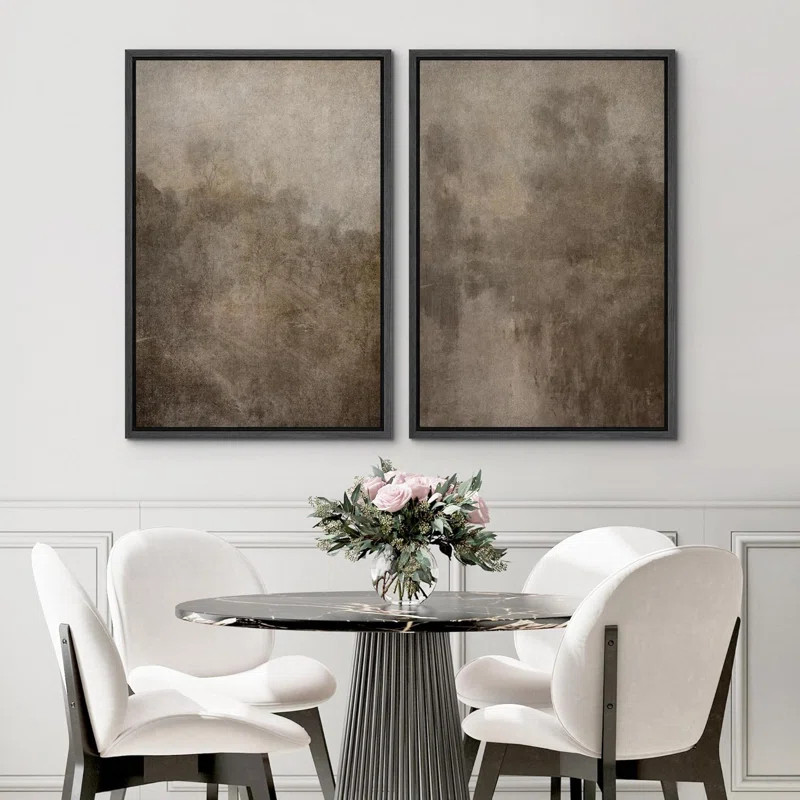 wall26 " Dark Black Color Field Landscapes " 2 - Pieces on Canvas | Wayfair | Wayfair North America