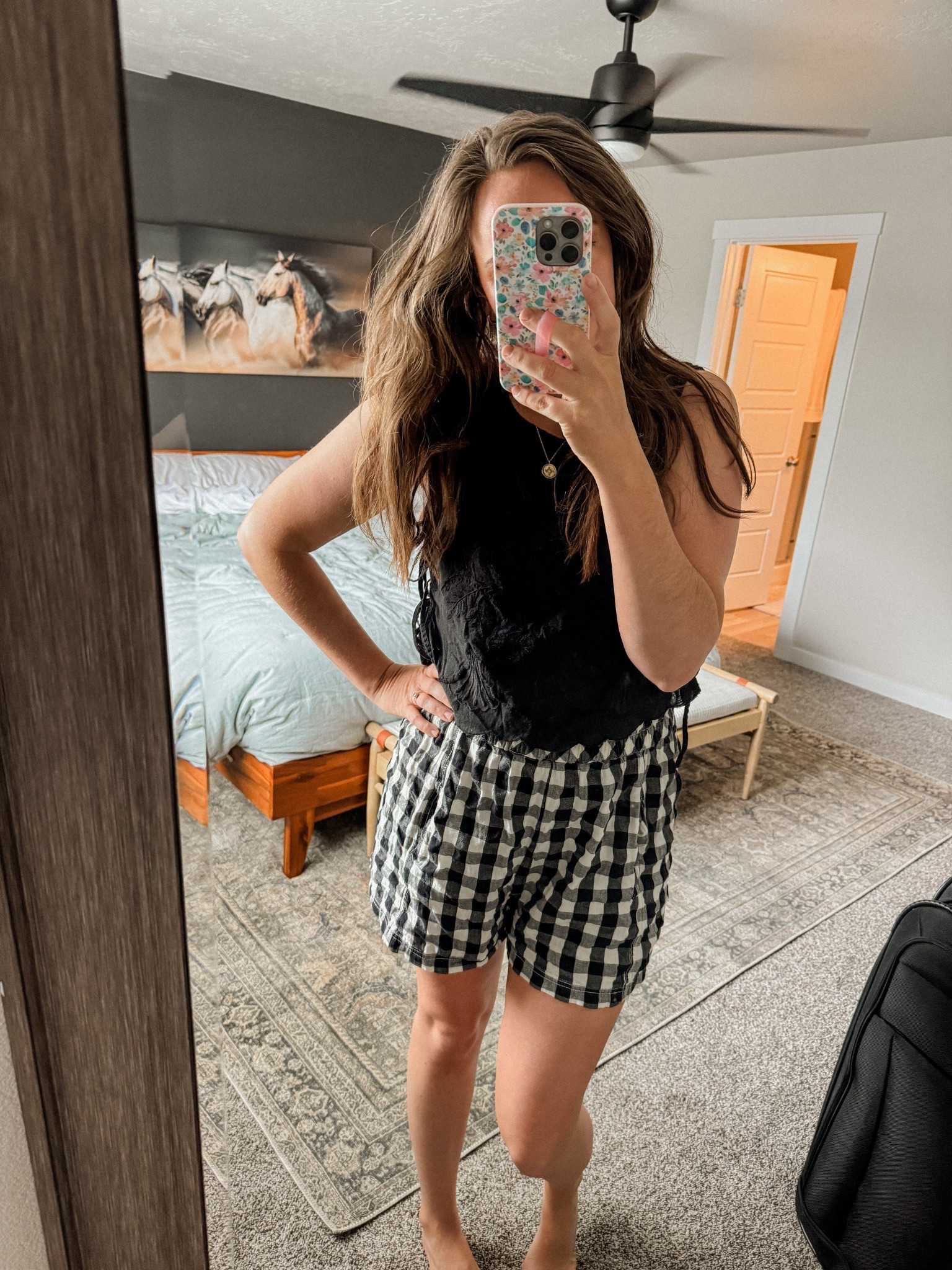 Okayyy I LOVE these gingham shorts!! Stretchy waist for extra comfort, and they are SO cute!! 🥰 True to size; love them paired with this little fun laced crop top! 

#LTKStyleTip #LTKSaleAlert #LTKFindsUnder100