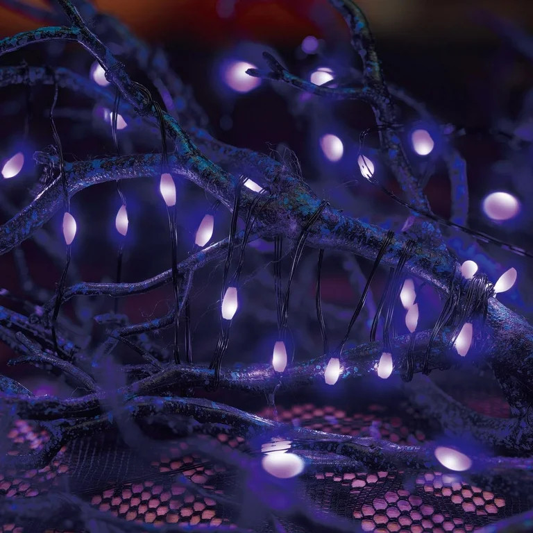 Orange and Purple Lights, 30CT, Color Changing LED Ultra Slim Wire, 8-Function Battery-Operated, ... | Walmart (US)