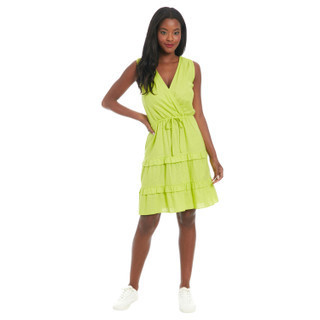 London Times Womens Solid Tiered Linen Blend Dress | Bealls