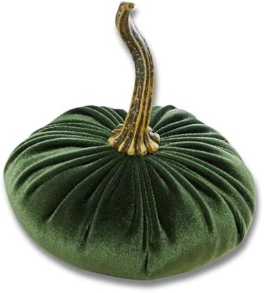 Your Heart's Content Olive Small Velvet Pumpkin, Handmade Home Decor, Holiday Mantle Decor, Fall ... | Amazon (US)
