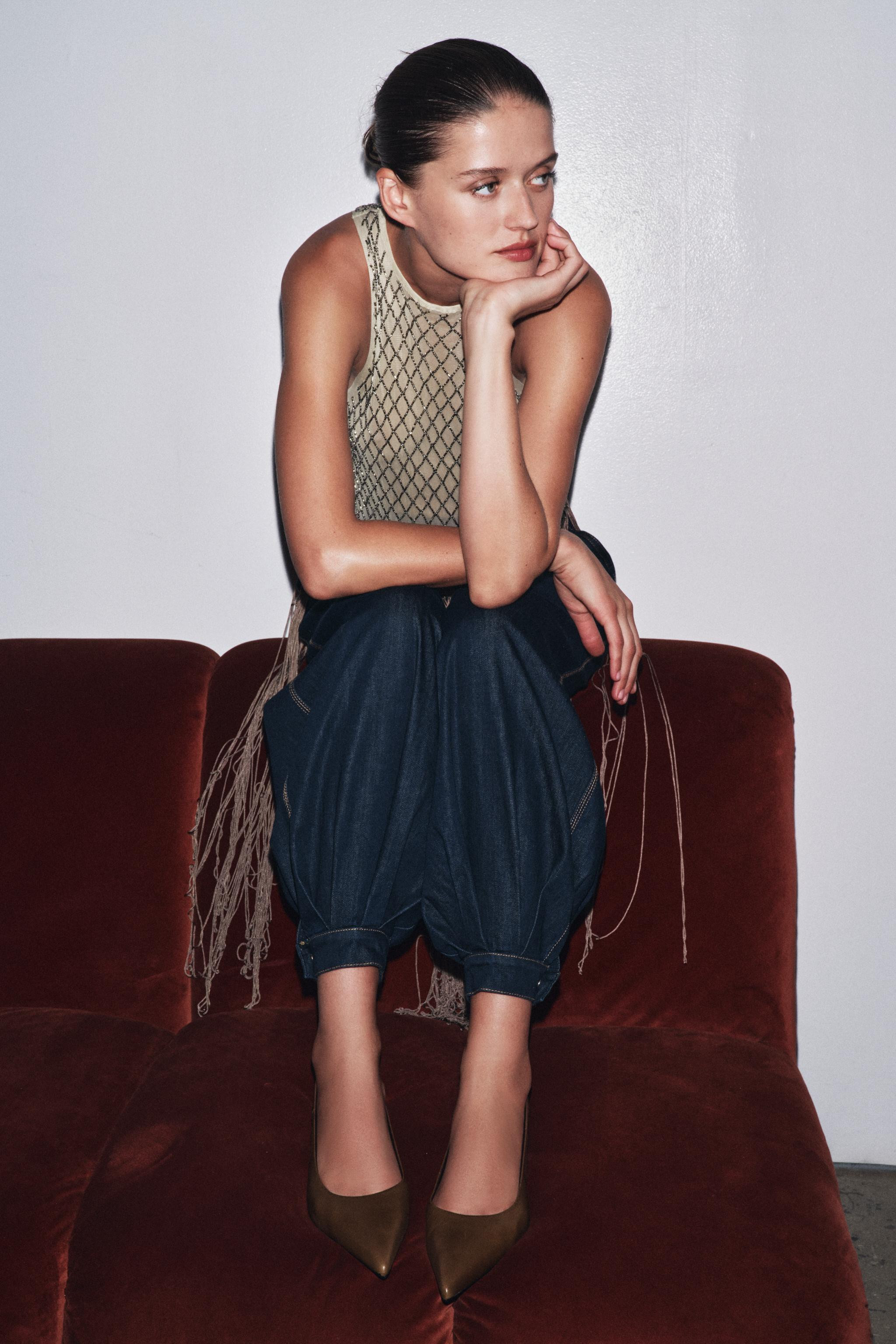 LEATHER KITTEN HEEL SHOES | Zara US