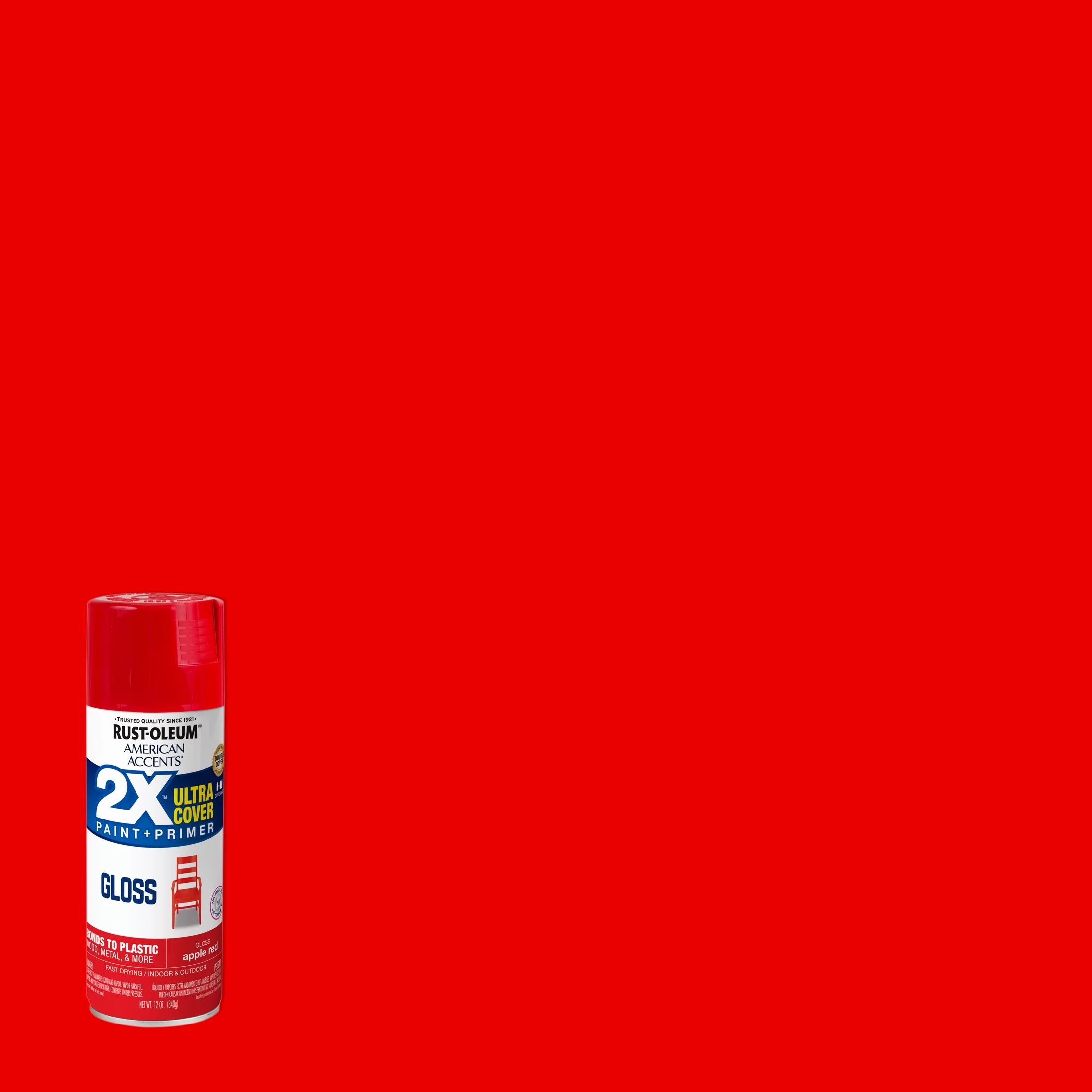 Apple Red, Rust-Oleum American Accents 2X Ultra Cover Gloss Spray Paint- 12 oz | Walmart (US)