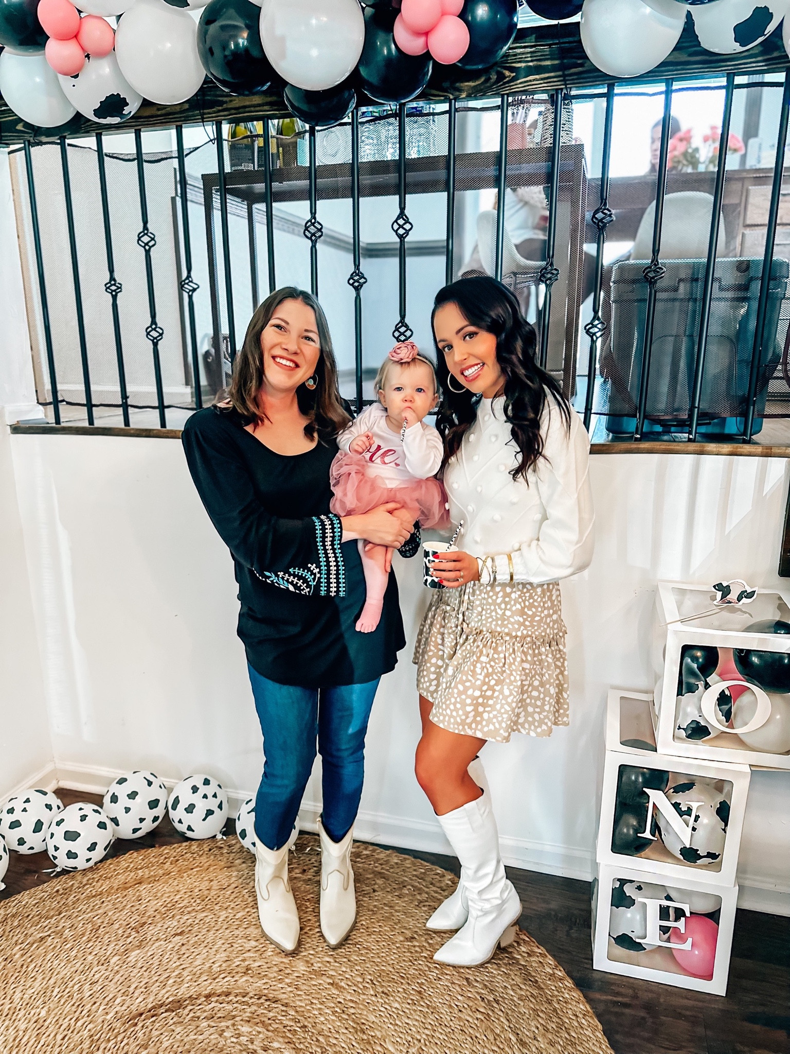 Under $40 amazon Pom sweater (small, multiple colors), under $30 amazon Dalmatian print skirt - I have this in multiple colors (small), under $40 amazon western boots! Such a cute look for transitioning to spring 🤍🌸 #founditonamazon 

#LTKSeasonal #LTKshoecrush #LTKunder50