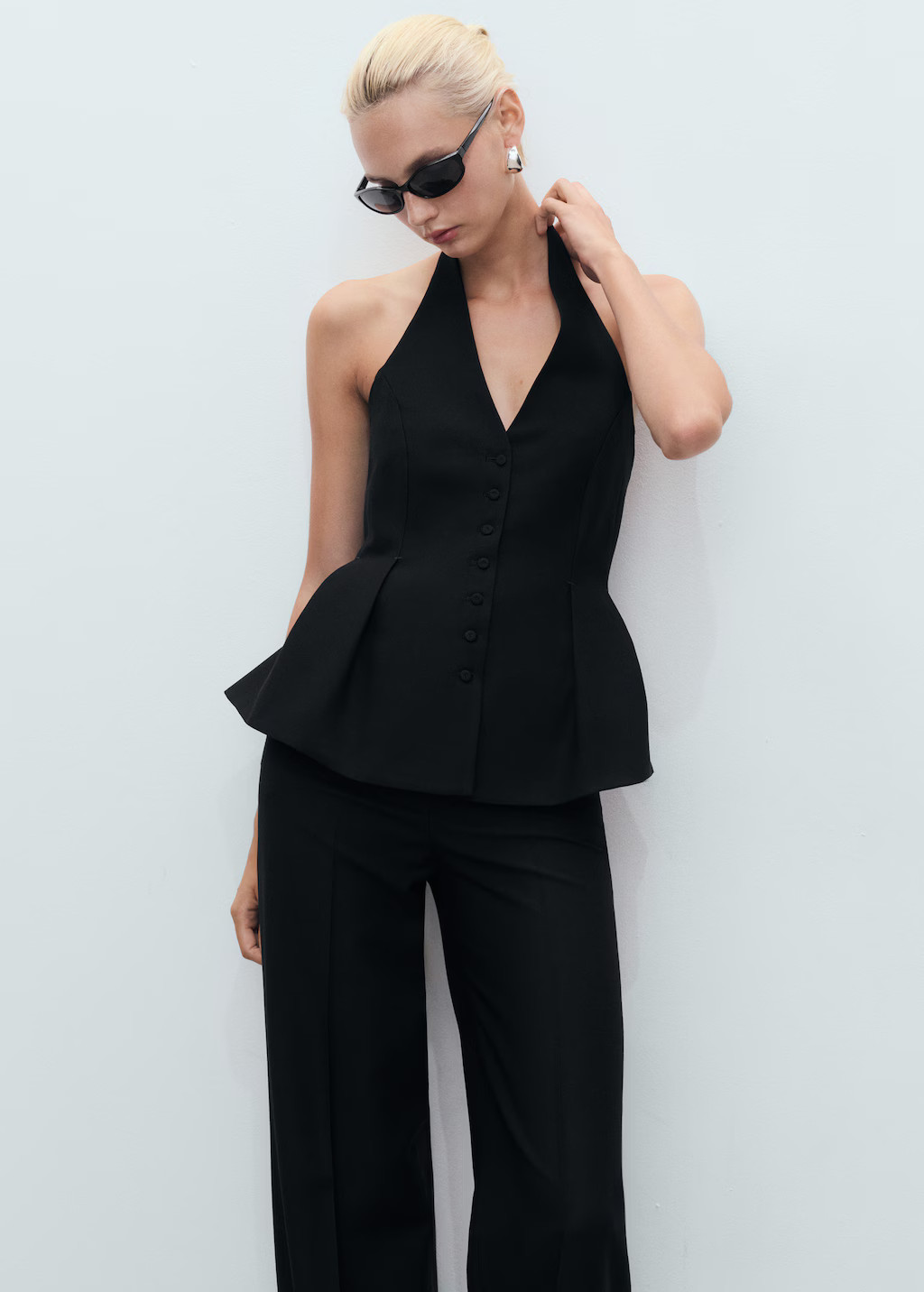 Halter-neck peplum vest | Mango (US/MX/AU)