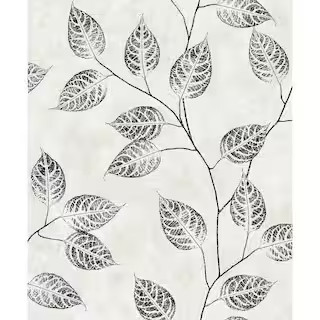 Contrast Leaf Silhouette Vinyl Peel and Stick Wallpaper Roll (31.35 sq. ft.) | The Home Depot