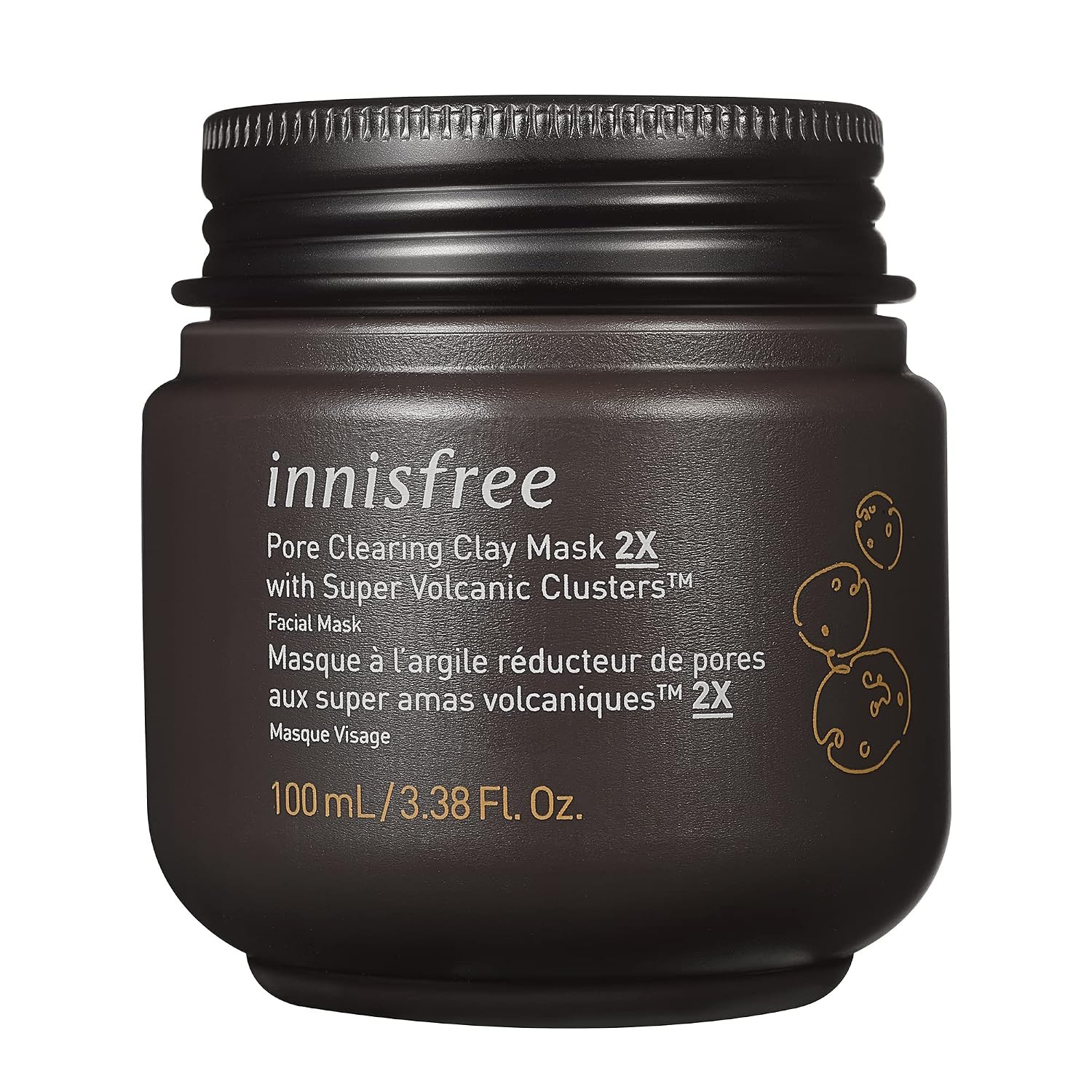 innisfree Super Volcanic Pore Clay Mask, Korean Pore Clearing Clay Mask with Volcanic Clusters and AHA | Amazon (US)