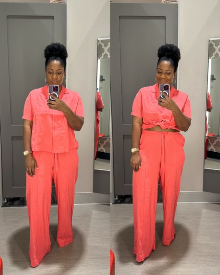 Loving this fun set from Target and that you can mix and match the pieces and style it in different ways. I sized down to the Medium for this fit but it was a little snug. I think this set is TTS. I tried on the L in the white set, also in LTK. #targetstyle #targetfinds

Linen set, two piece set, spring outfit, spring set, linen pants, button up shirt, outfit idea

#LTKSeasonal #LTKstyletip #LTKfindsunder50