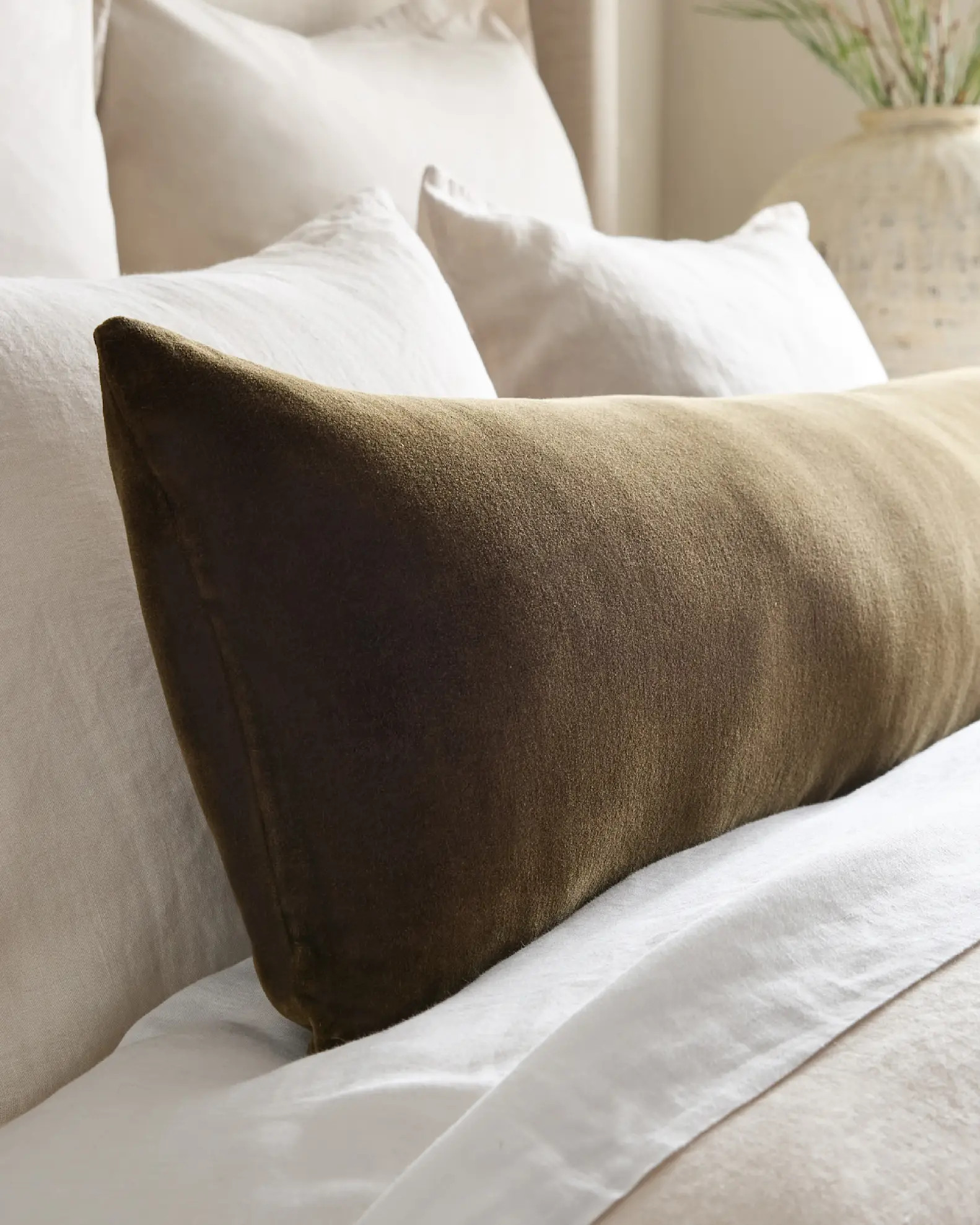 Cotton Velvet Oversized Lumbar Pillow Cover | Quince