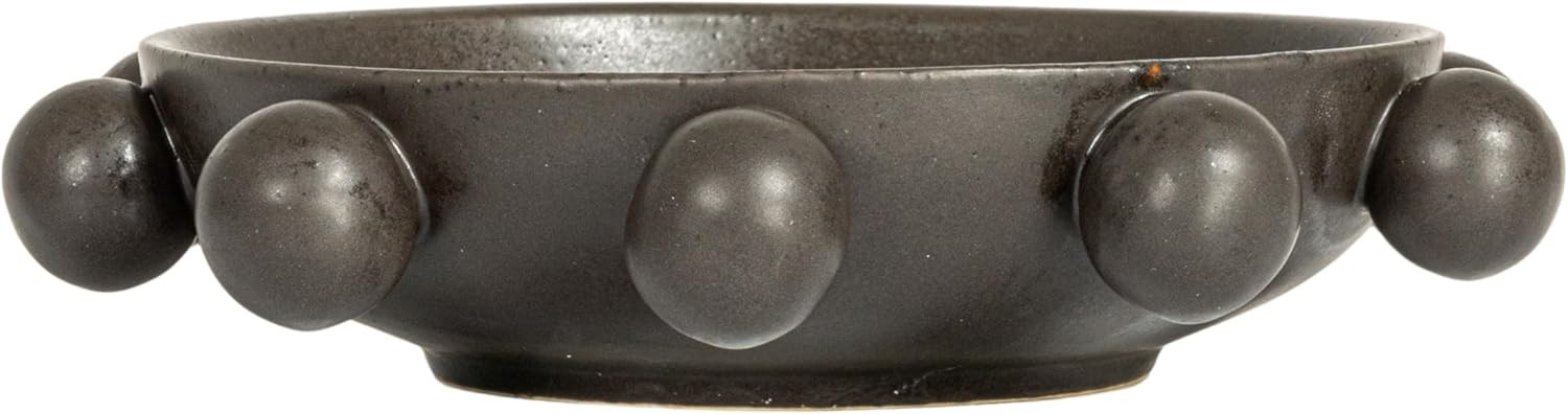 Bloomingville 9.75 Inches Stoneware Bowl with Orbs and Reactive Glaze, Black | Amazon (US)