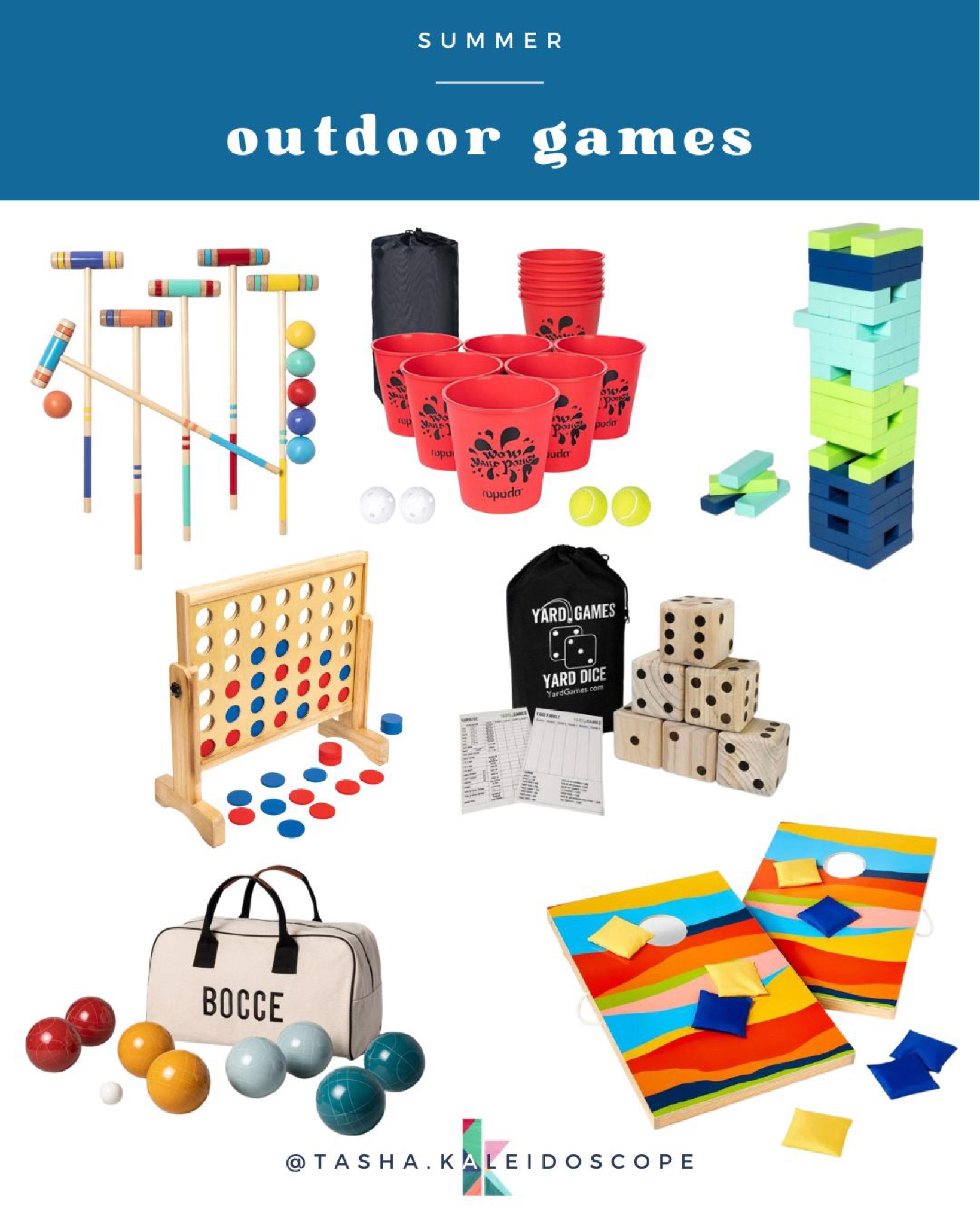 Looking for things to do outside with your family this summer? Check out these outdoor games for families! #OutdoorGames #FamilyGames #OutdoorLiving #YardDice #BocceBall #CornHole #Croquet #YardPong #Jenga #YardGames #OutdoorEntertainment

#LTKSeasonal #LTKfamily #LTKFind