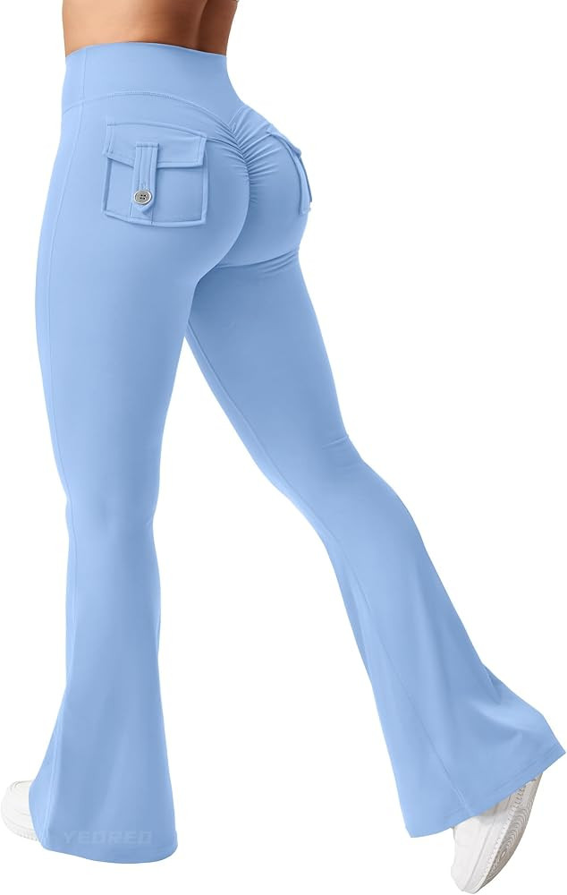 YEOREO Flare Leggings with Pockets for Women Brittany Leggings Workout Leggings for Women Butt Li... | Amazon (US)
