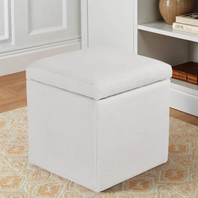 Square Storage Ottoman With Cover Lid, Linen Fabric Ottomans With Storage For Living Room Bedroom Dorm | Wayfair North America