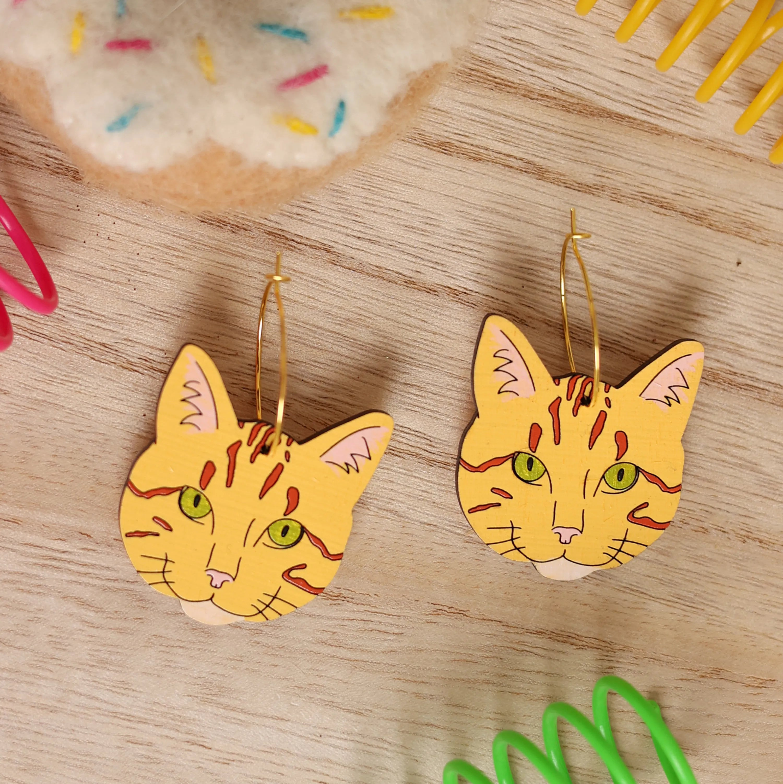 Orange Tabby Hoop Earrings | Le Chic Miami