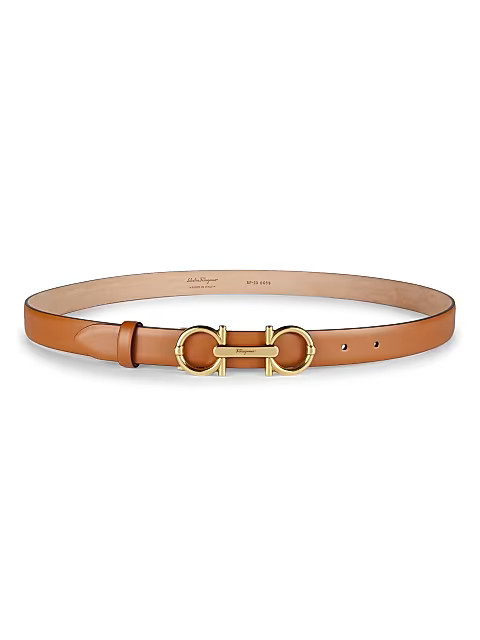 Salvatore Ferragamo Gancini Leather Belt | Saks Fifth Avenue