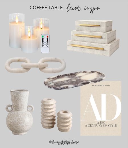 Coffee table decor inspo, modern organic home decor, travertine candle holder, neutral decor, coffee table book, marble tray, decorative boxes, marble chain link, vase, flameless candle

#LTKfindsunder50 #LTKhome