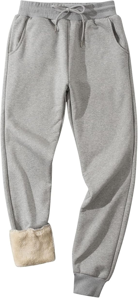 Flygo Men's Warm Fleece Pants Sherpa Lined Sweatpants Winter Active Track Joggers Pants | Amazon (US)